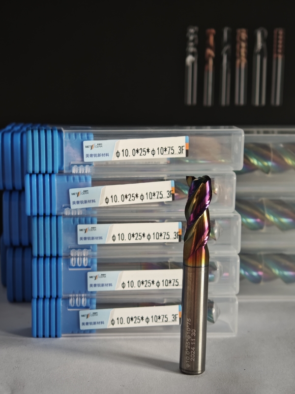 Molino de extremos de CNC para metales no ferrosos de aluminio y cobre 10 mm,Φ10x25x10Dx75 mm