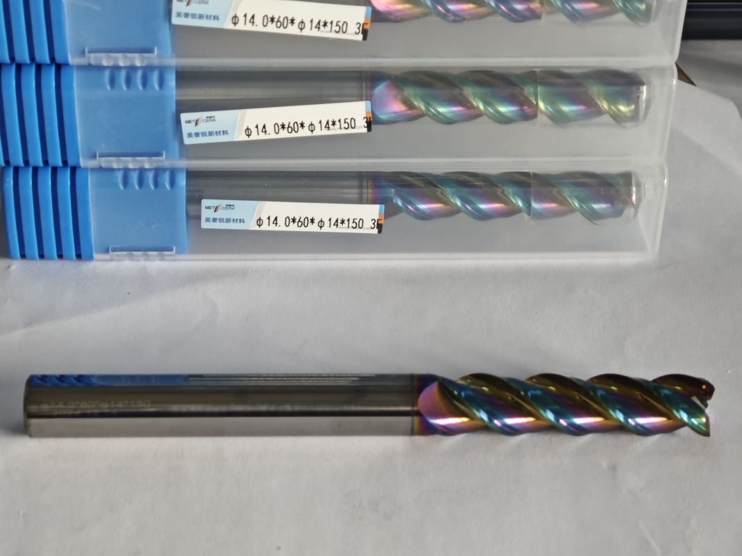 MAE PLUS Carburo de larga longitud Molino de acabado para metales no ferrosos Molino de procesamiento de aluminio y cobre 14 mm φ14.0 x 60 x φ14 x 150 mm