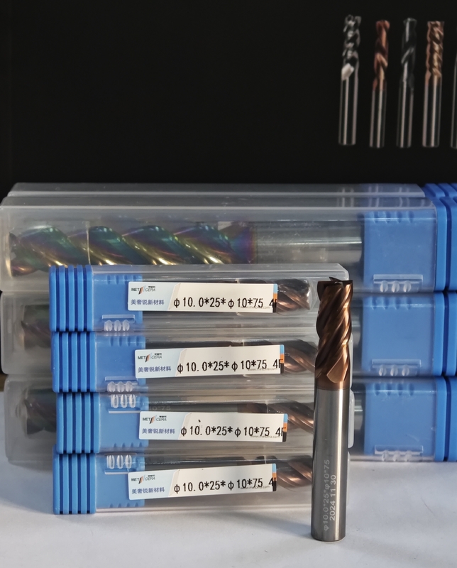 MPE4 Cortador de fresado de carburo sólido 4 flauta Flat End Mill AlCr Revestimiento φ10.0 x 25 x φ10 x 75mm para molino CNC