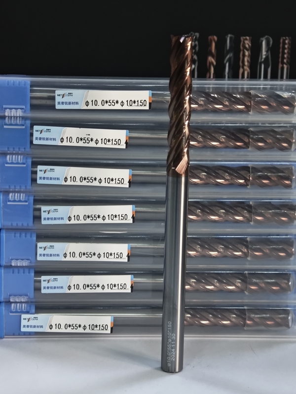 MPE4 Super Long Flute Solid Carbide Long Milling Cutter HRC55-HRC60 Dureza 4 Flute Long End Mill φ10.0 x 55 x φ10 x 150 mm La máquina de fresado de carburo sólido de la flauta larga es una máquina de fresado de carburo sólido con una longitud de más de 50 mm.