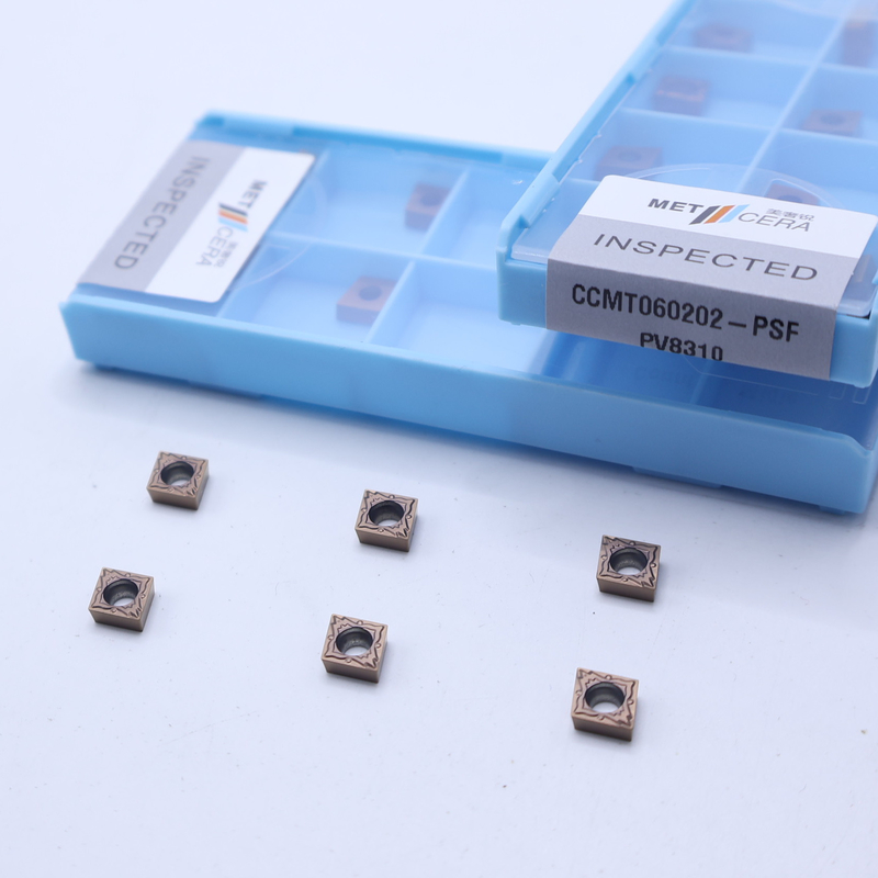 CCMT060202 Insertores de torneado de carburo CNC para el acabado de corte de acero y aleaciones, inserto recubierto con PVD, CCMT para herramientas de torneado de torno
