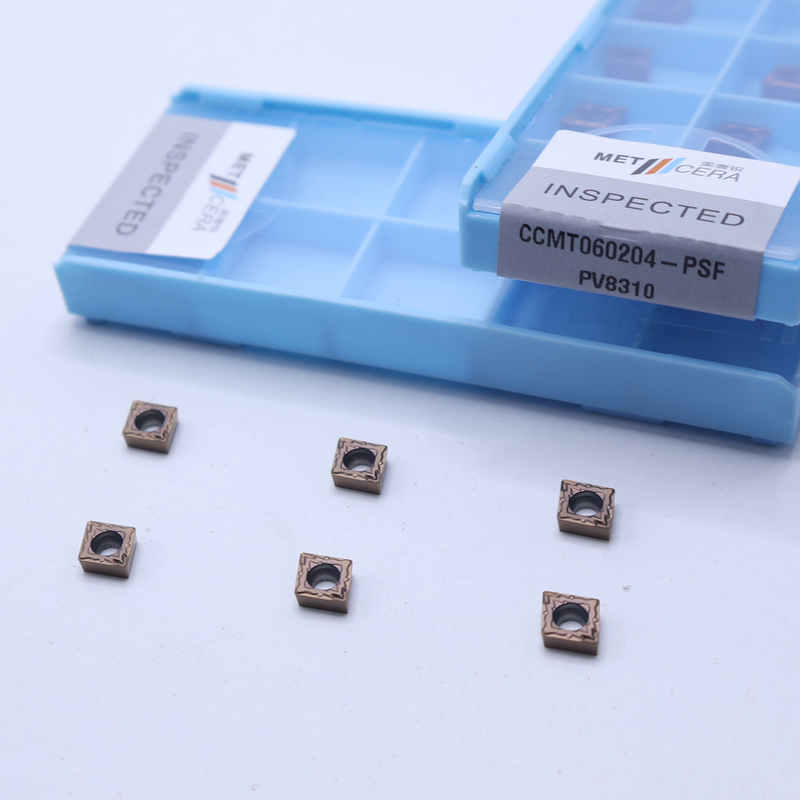 CCMT060204 Introducciones de torneado de carburo CNC para el acabado del corte de acero y aleaciones, inserción recubierta con PVD, CCMT para herramientas de torneado de torno