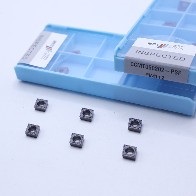 Inserto de giro de carburo CNC, inserto de giro de carburo revestido con PVD para portaherramientas de torno, CCMT060202