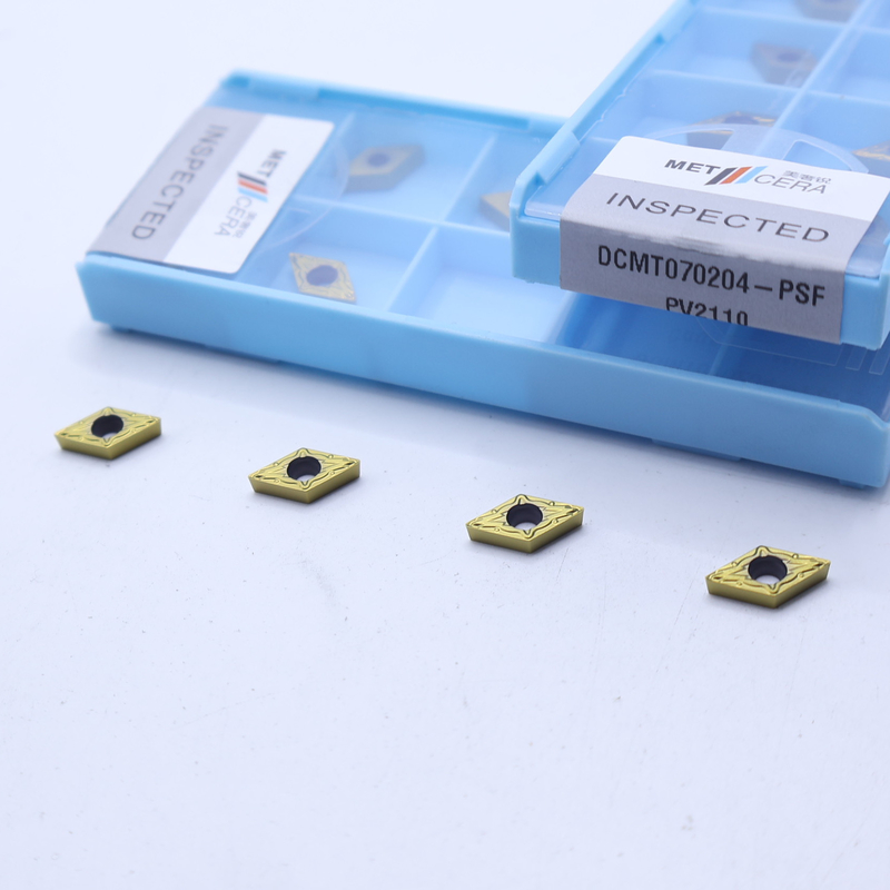 Inserto de giro de cermet indexable, inserto de giro interno recubierto con PVD, rompehielos de acabado DCMT070204, de color dorado