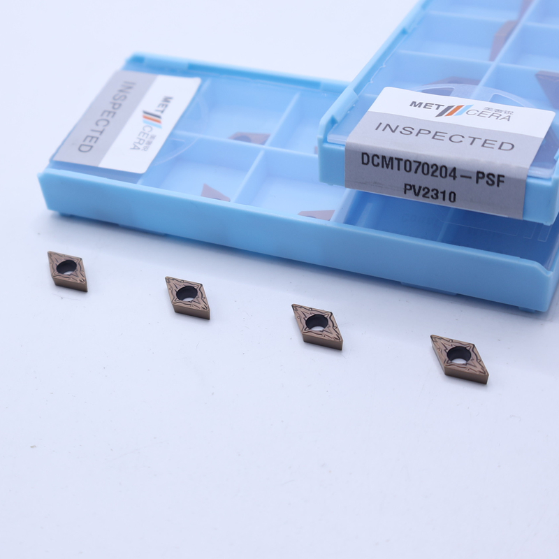 Inserto de giro de cermet indexable, inserto de giro interno recubierto con PVD, rompehielos de acabado DCMT070204, de color bronce