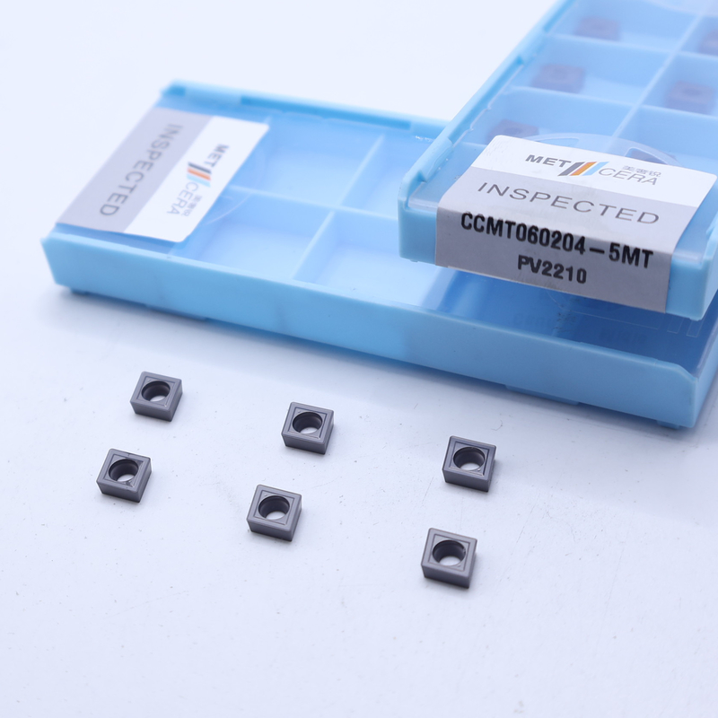 CCMT060204 PVD revestido con cermet de torneado inserciones internas de 5MT rompehielos gris PV2210 grado de alta dureza HV3500