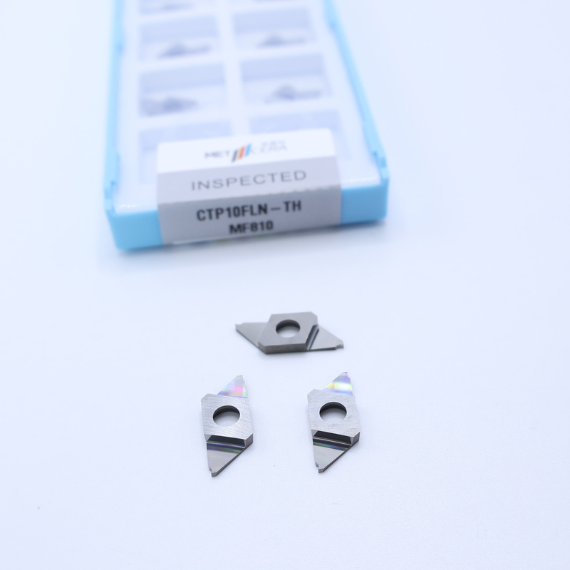 HRA91.8 Dureza Insert de carburo CNC sin recubrimiento para cortar CTP Separar inserciones indexables para cortar CTP10FLN-TH