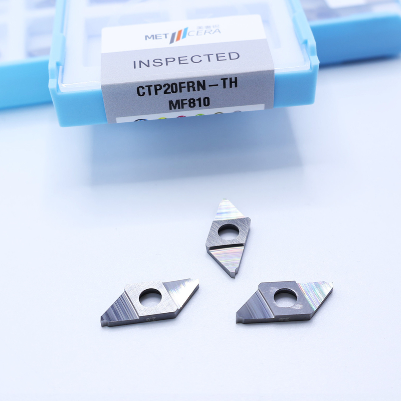 CTP20FRN-TH Separación sin recubrimiento de inserciones indexables para piezas de acero HRA91.8 Dureza Corte recto inserción de carburo CNC