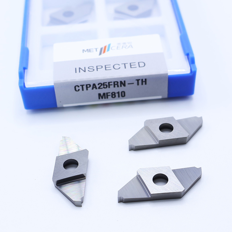 HRA91.8 Dureza Corte de carburo CNC inserto para CTPA sin recubrimiento Separar insertos indexables CTPA25FRN-TH Corte derecho