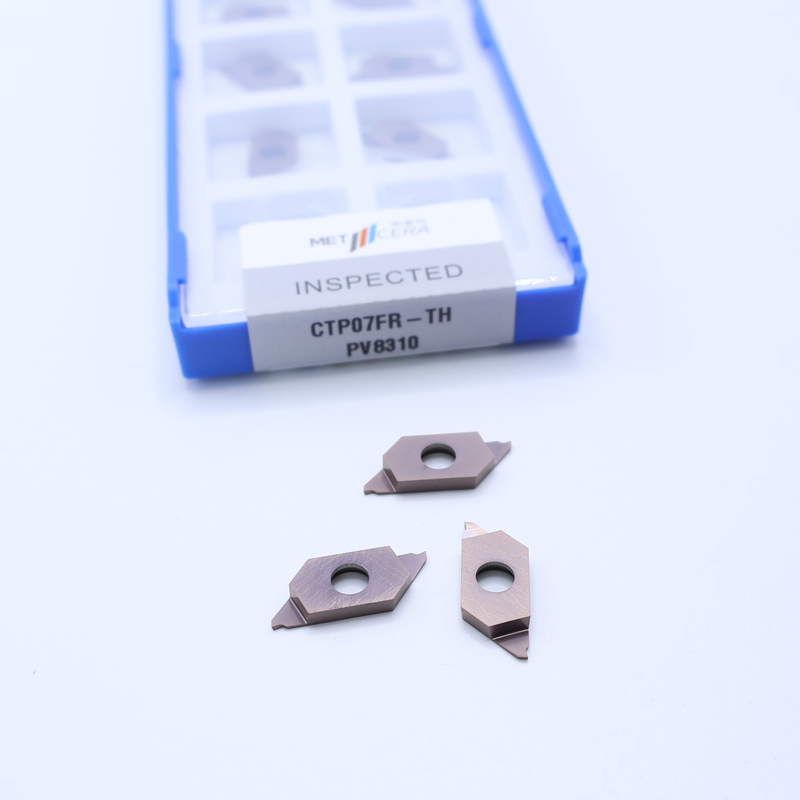 Pieza de trabajo de acero inoxidable PVD recubierta inserción de carburo CNC para cortar y separar inserciones indexables CTP07FR-TH
