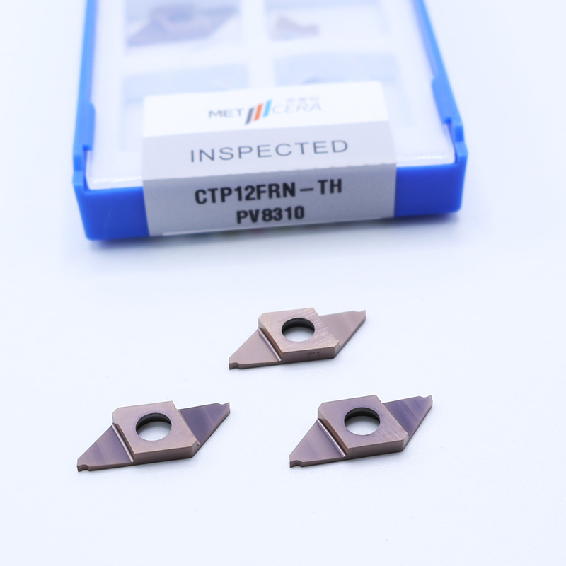 CTP12FRN-TH, recubrido de bronce, inserto de carburo CNC para corte de PVD, recubrido de separación de inserciones indexables