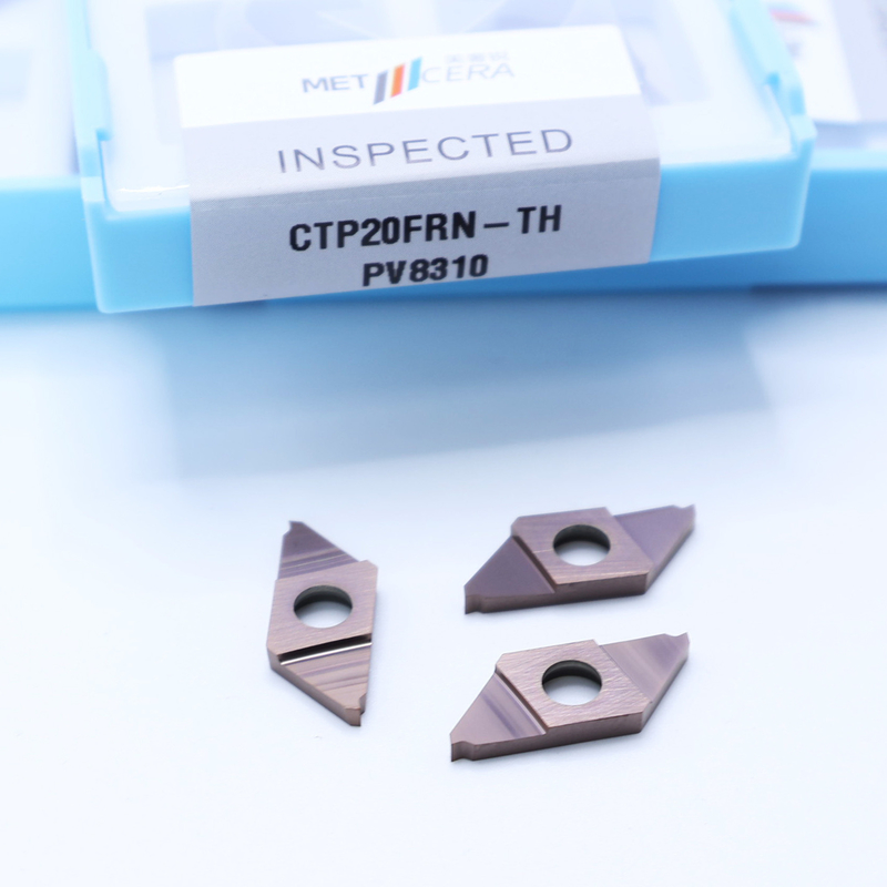 Inserto de carburo de bronce de alta dureza para cortar CTP PVD revestido Separar Indexable Inserto derecho de corte CTP20FRN-TH