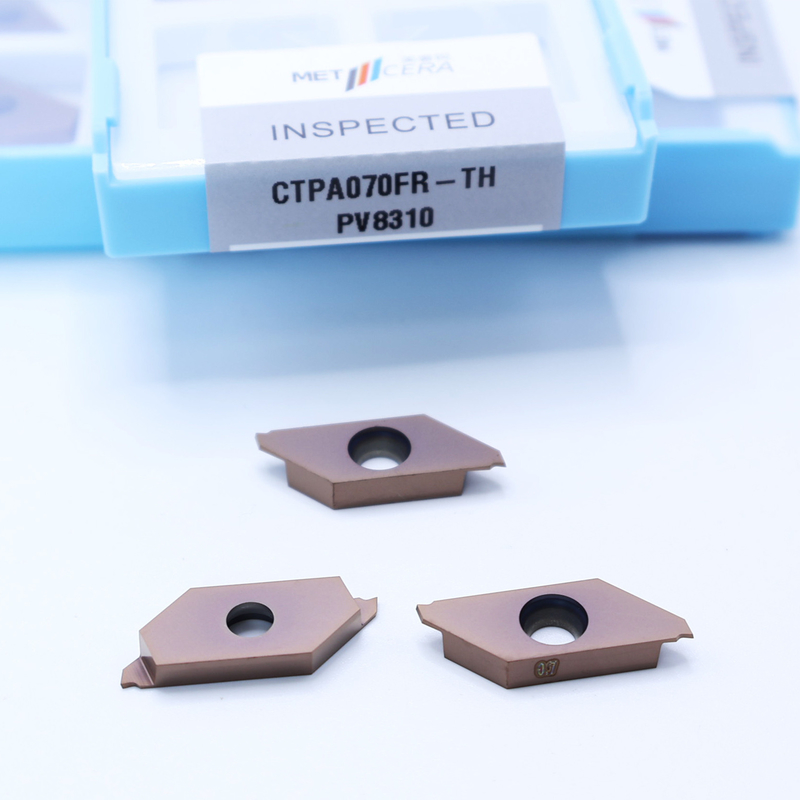 PV8310 Separación de carburo cementado de grado inserciones indexables para el mecanizado de acero de precisión y acero inoxidable CTPA070FR-TH