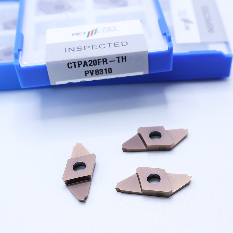 Inserciones indexables de carburo revestido con PVD de alta durabilidad para el mecanizado de acero y acero inoxidable CTPA20FR-TH