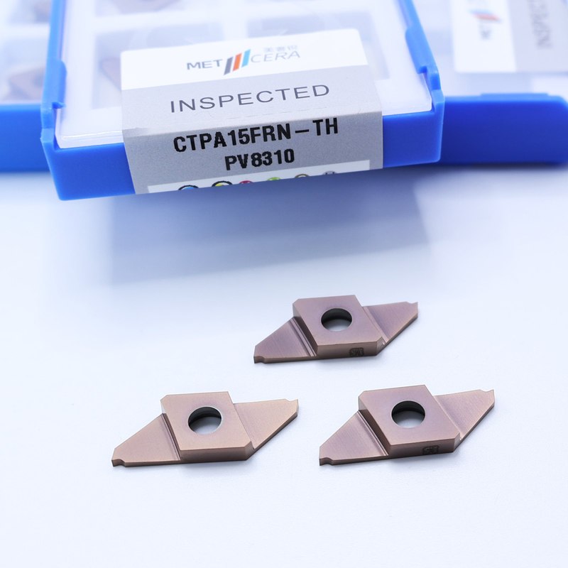Dureza HV4200 Separación por carburo recubierto con PVD de inserciones indexables para el mecanizado de acero y acero inoxidable CTPA15FRN-TH