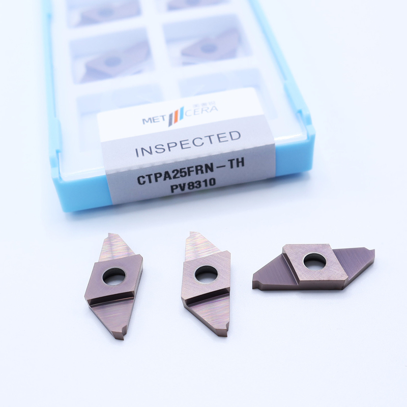 Separación profesional de carburo recubierto con PVD inserciones indexables CTPA25FRN-TH para el mecanizado de acero y acero inoxidable