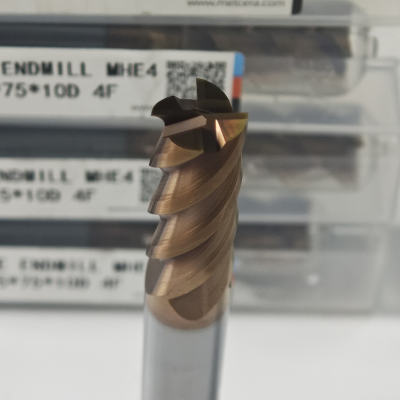 MHE4 Revestimiento de TiAlSi HRC55-60 Cortador de fresado plano de cuatro bordes de alta dureza 10 mm, φ10.0x25x10Dx75 mm
