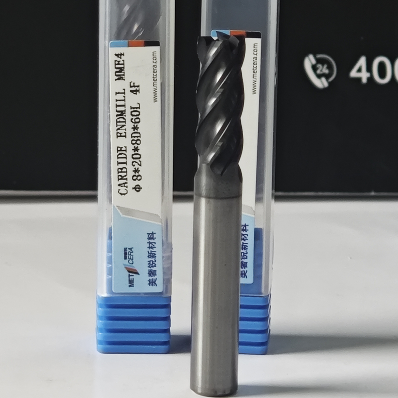 ZrN recubrimiento MME4 corte de fresado de acero inoxidable 8mm φ8.0x20x8Dx60mm para el mecanizado preciso