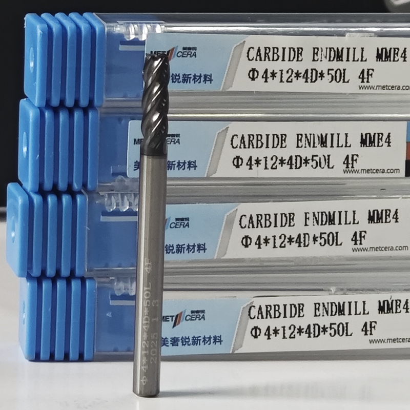 MME4 Cortador de fresado de acero inoxidable 4mm φ4.0x12x4Dx50mm para el acabado de rugosidad Hardness HRC55-60
