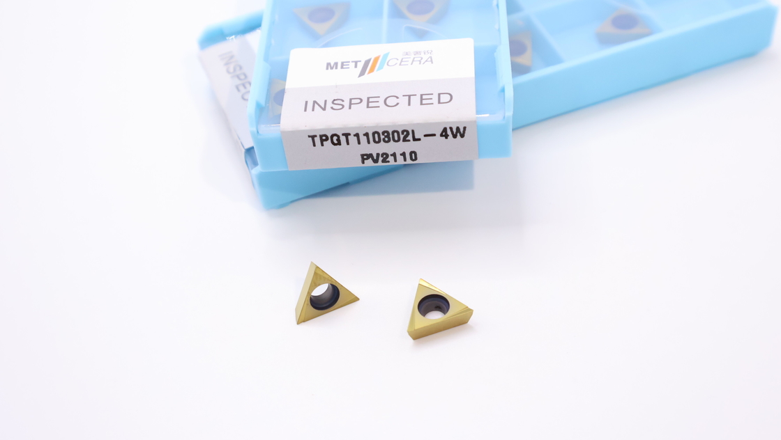 TPGT06 TPGT08 TPGT09 TPGT10 TPGT11 Insertores de torneado CNC Cermet con corte de chips de 4W sin recubrimiento