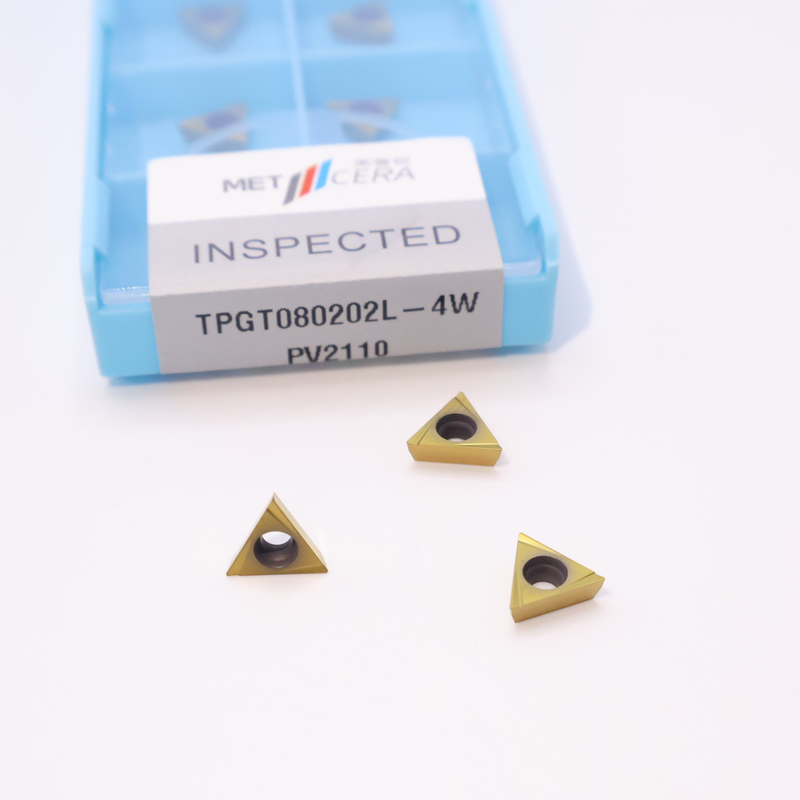 TPGT06 TPGT08 TPGT09 TPGT10 TPGT11 Insertores de torneado CNC Cermet con corte de chips de 4W sin recubrimiento