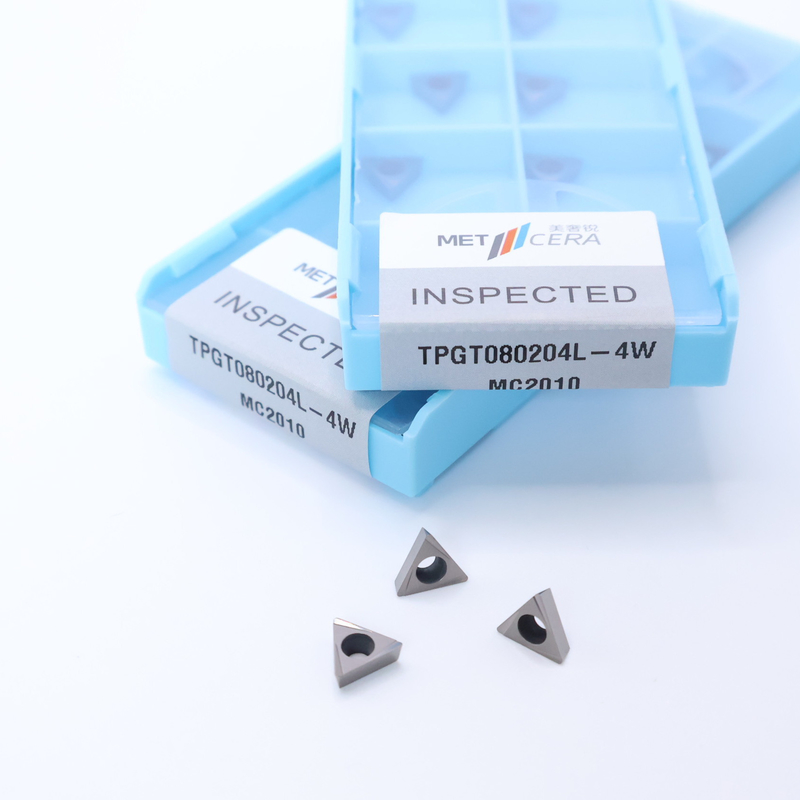 TPGT06 TPGT08 TPGT09 TPGT10 TPGT11 Insertores de torneado CNC Cermet con corte de chips de 4W sin recubrimiento