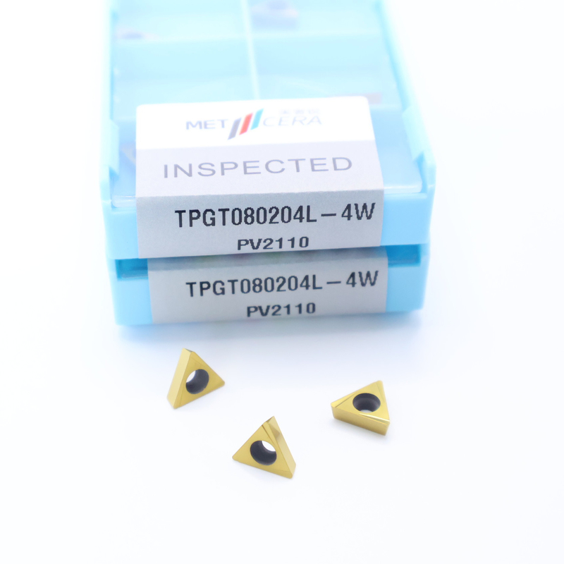 TPGT06 TPGT08 TPGT09 TPGT10 TPGT11 Insertores de torneado CNC Cermet con corte de chips de 4W sin recubrimiento
