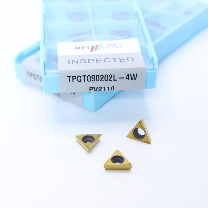TPGT06 TPGT08 TPGT09 TPGT10 TPGT11 Insertores de torneado CNC Cermet con corte de chips de 4W sin recubrimiento