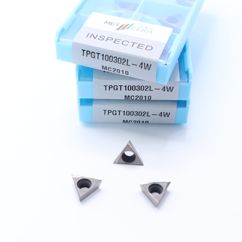 TPGT06 TPGT08 TPGT09 TPGT10 TPGT11 Insertores de torneado CNC Cermet con corte de chips de 4W sin recubrimiento