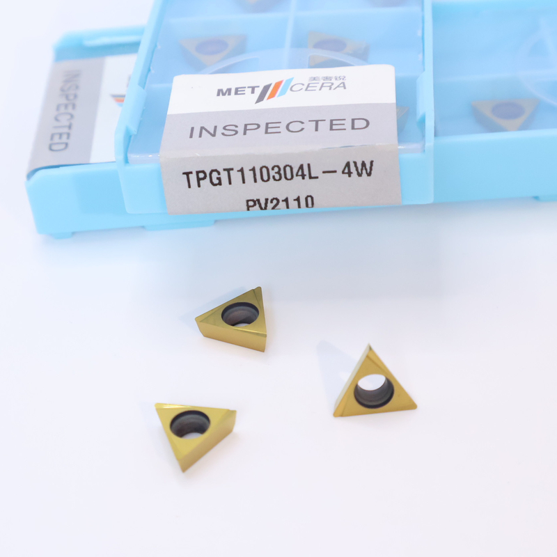 TPGT06 TPGT08 TPGT09 TPGT10 TPGT11 Insertores de torneado CNC Cermet con corte de chips de 4W sin recubrimiento