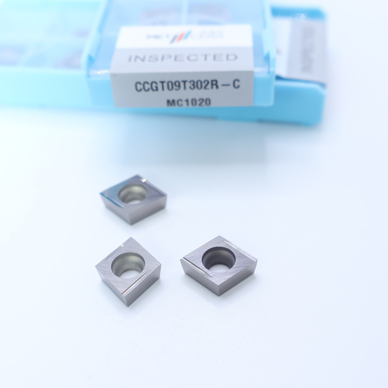 Pieza de trabajo de acero al carbono CCGT06 CCG09 inserciones de torneado de cermet con acabado y C acabado rompehielos para el mecanizado CNC
