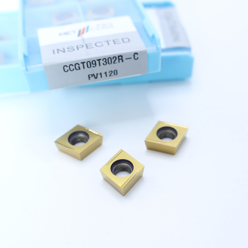 Pieza de trabajo de acero al carbono CCGT06 CCG09 inserciones de torneado de cermet con acabado y C acabado rompehielos para el mecanizado CNC