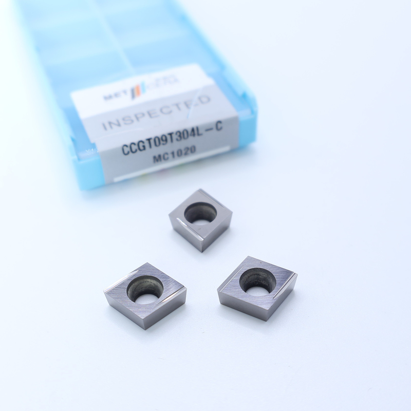 Pieza de trabajo de acero al carbono CCGT06 CCG09 inserciones de torneado de cermet con acabado y C acabado rompehielos para el mecanizado CNC