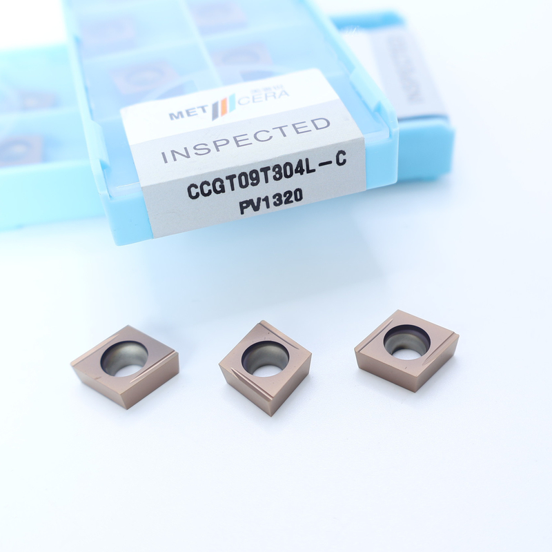 Pieza de trabajo de acero al carbono CCGT06 CCG09 inserciones de torneado de cermet con acabado y C acabado rompehielos para el mecanizado CNC