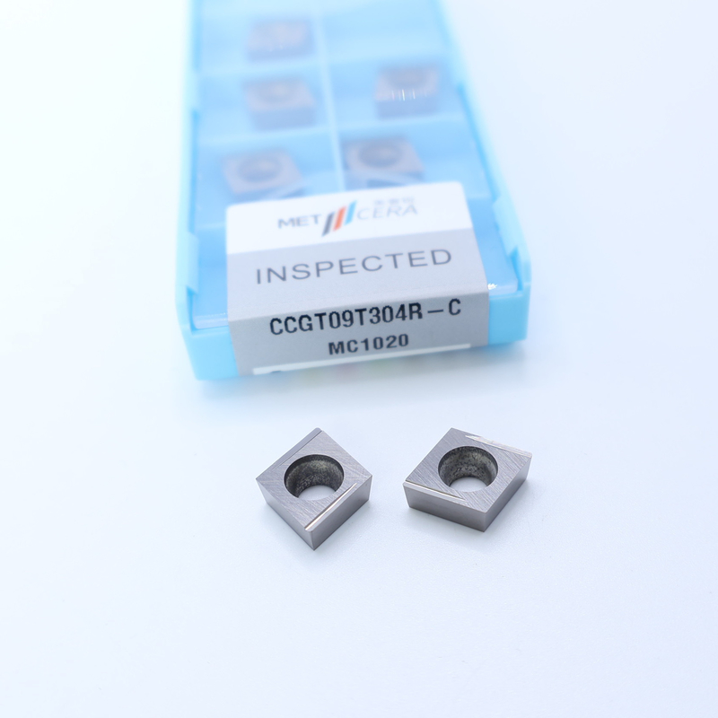 Pieza de trabajo de acero al carbono CCGT06 CCG09 inserciones de torneado de cermet con acabado y C acabado rompehielos para el mecanizado CNC