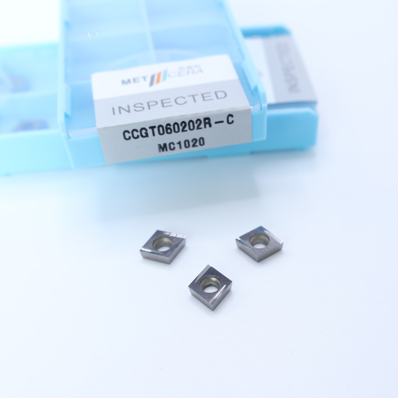 Pieza de trabajo de acero al carbono CCGT06 CCG09 inserciones de torneado de cermet con acabado y C acabado rompehielos para el mecanizado CNC