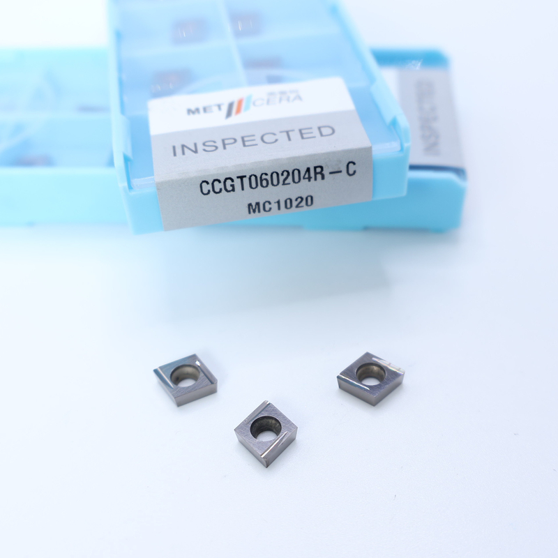 Pieza de trabajo de acero al carbono CCGT06 CCG09 inserciones de torneado de cermet con acabado y C acabado rompehielos para el mecanizado CNC