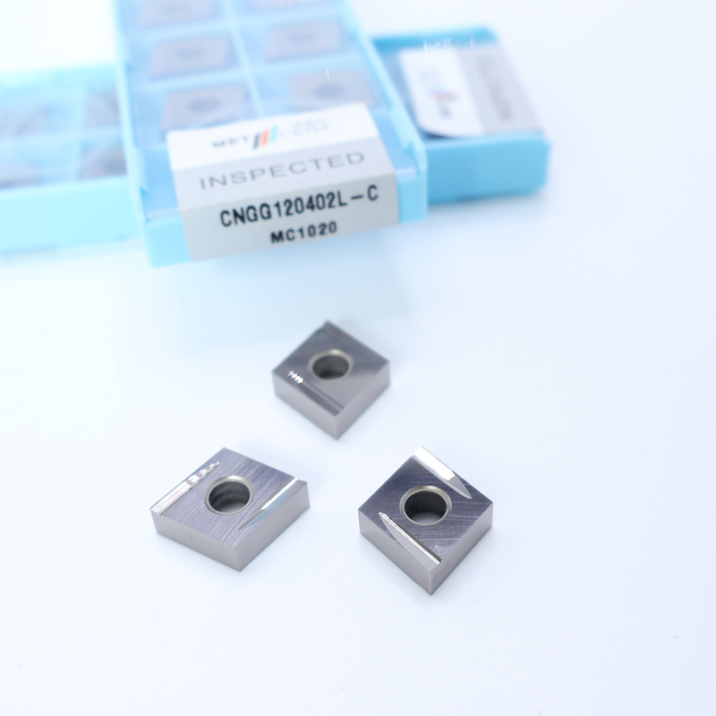 Pieza de trabajo de acero al carbono CNGG12 inserciones de torneado Cermet con recubrimiento sin recubrimiento y C Finish Chip Breaker