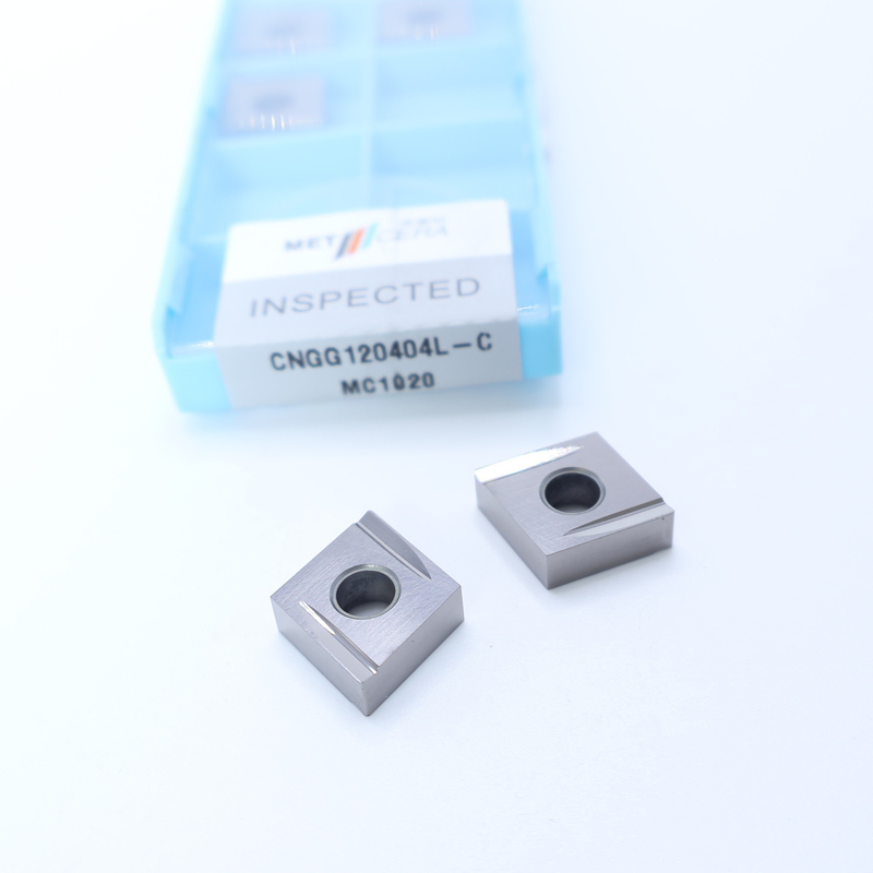 Pieza de trabajo de acero al carbono CNGG12 inserciones de torneado Cermet con recubrimiento sin recubrimiento y C Finish Chip Breaker