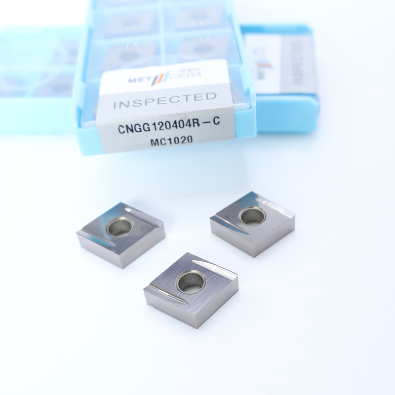 Pieza de trabajo de acero al carbono CNGG12 inserciones de torneado Cermet con recubrimiento sin recubrimiento y C Finish Chip Breaker