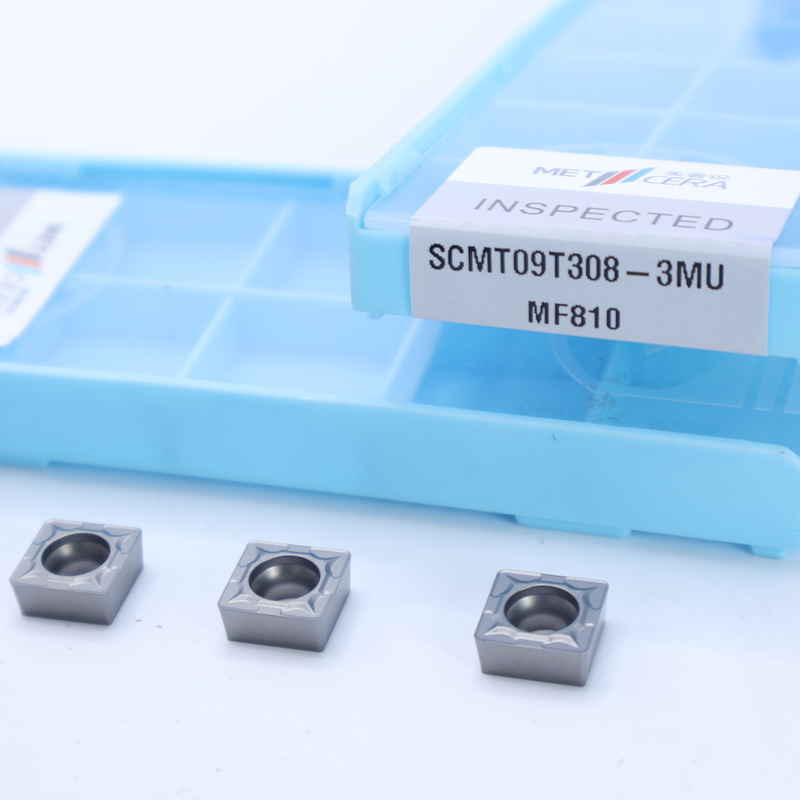 MF810 Insert de giro de carburo de grado SCMT09T Insert CNC negativo con rompehielos semiacabados de 3MU