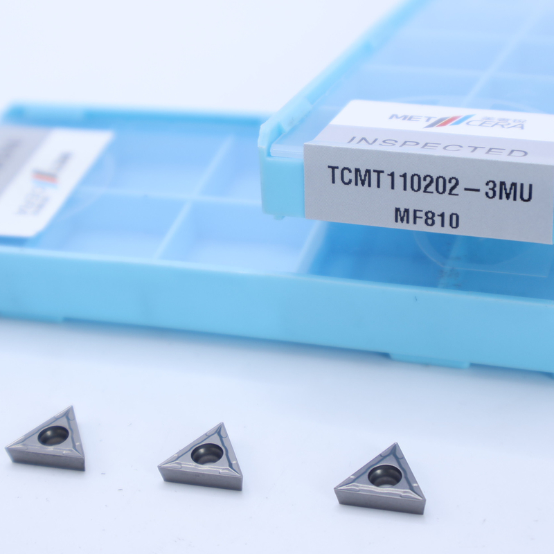 Grado MF810 inserto de torneado de carburo de plata TCMT09 TCMT11 TCMT16 inserto CNC positivo con rompehielos semiacabados 3MU