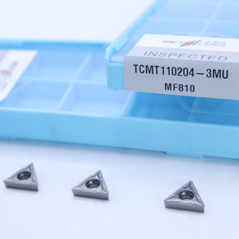 Grado MF810 inserto de torneado de carburo de plata TCMT09 TCMT11 TCMT16 inserto CNC positivo con rompehielos semiacabados 3MU