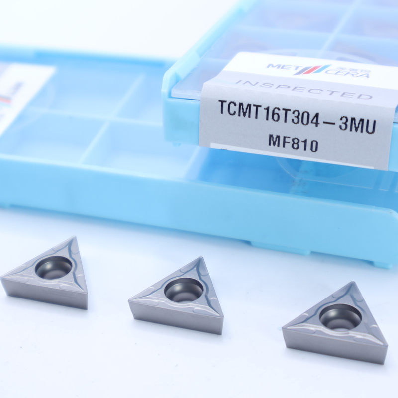 Grado MF810 inserto de torneado de carburo de plata TCMT09 TCMT11 TCMT16 inserto CNC positivo con rompehielos semiacabados 3MU