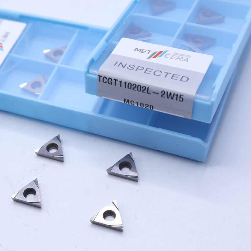 Torsión externa Cermet CNC inserta TCGT11 TCGT1102 con 2W15 rotor de chips de acabado afilado para el procesamiento de aleaciones metálicas de acero