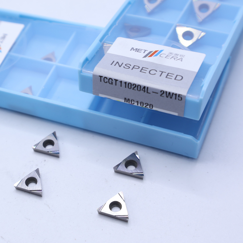 Torsión externa Cermet CNC inserta TCGT11 TCGT1102 con 2W15 rotor de chips de acabado afilado para el procesamiento de aleaciones metálicas de acero