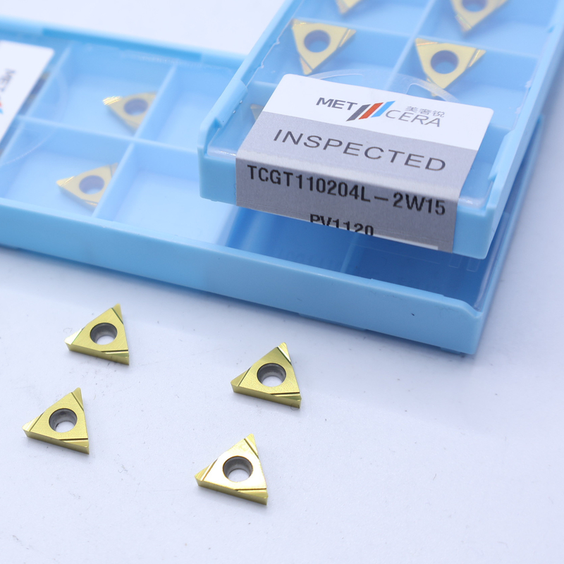 Torsión externa Cermet CNC inserta TCGT11 TCGT1102 con 2W15 rotor de chips de acabado afilado para el procesamiento de aleaciones metálicas de acero