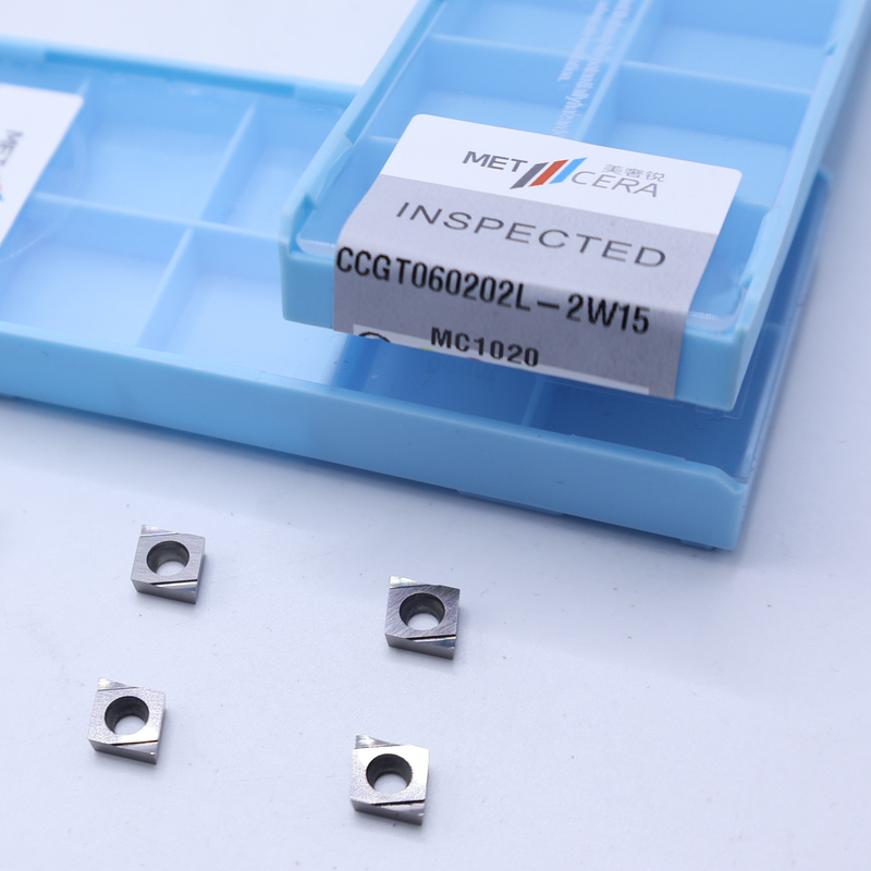 Insertores de torneado CNC de Cermet CCGT06 con 2W15 rotor de chips de acabado afilado para el procesamiento de acero / metal / aleación