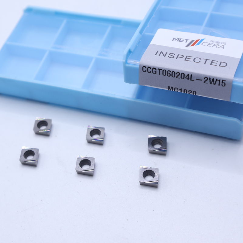 Insertores de torneado CNC de Cermet CCGT06 con 2W15 rotor de chips de acabado afilado para el procesamiento de acero / metal / aleación