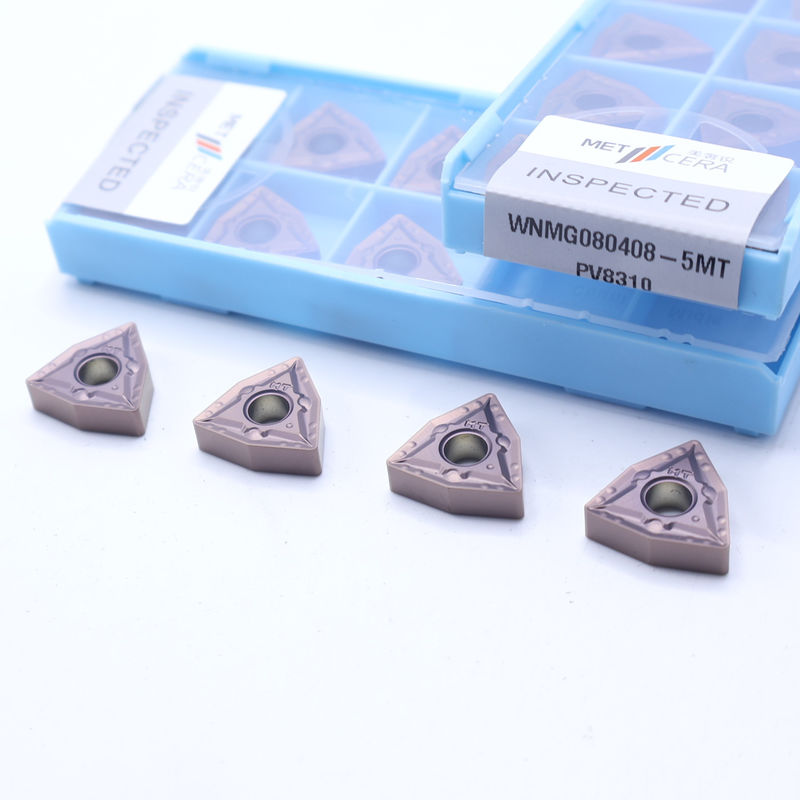Insertos de torneado de carburo con recubrimiento PVD WNMG08 con rompevirutas 5MT para acero y acero aleado